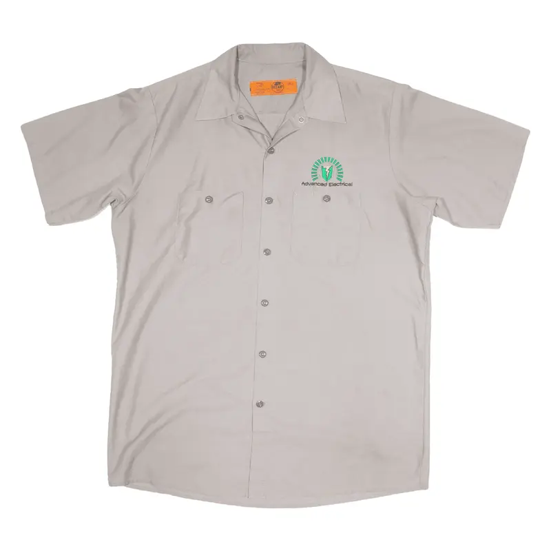 RED KAP Worker Shirt Grey Short Sleeve Mens L