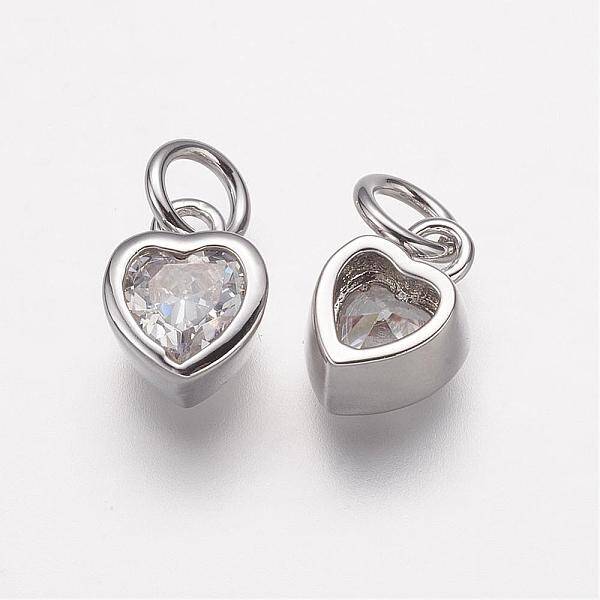 Brass Micro Pave Grade AAA Cubic Zirconia Charms