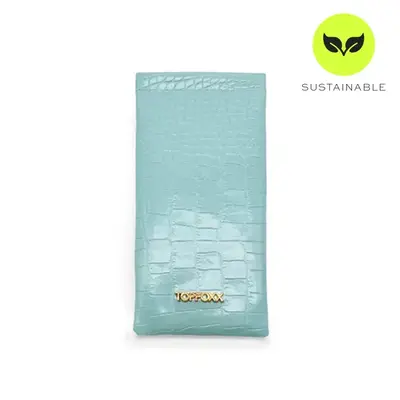 Faux Croco - Turquoise Soft Pouch | Color: Turquoise | Size: OS
