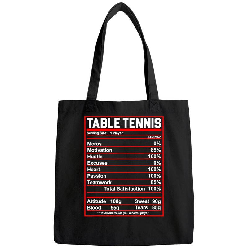 Funny Table Tennis Nutrition Facts Tote Bag