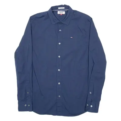 TOMMY HILFIGER Slim Fit Mens Formal Shirt Blue Long Sleeve M