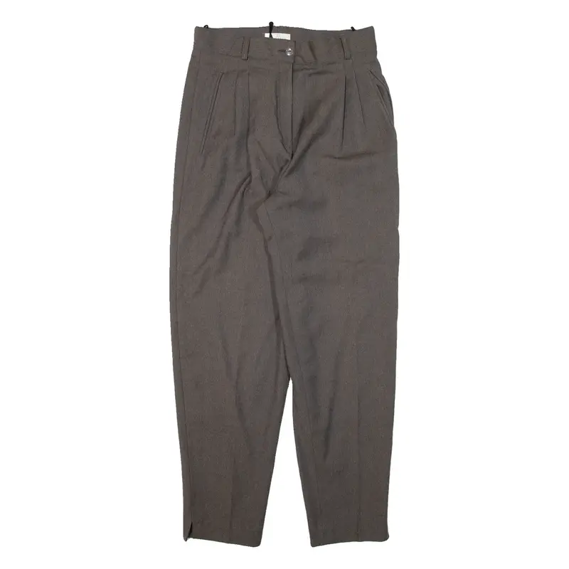 ELEGANCE Womens Trousers Grey Relaxed Tapered Wool W28 L27