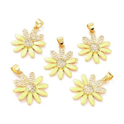 Real 18K Gold Plated Brass Micro Pave Cubic Zirconia Pendants