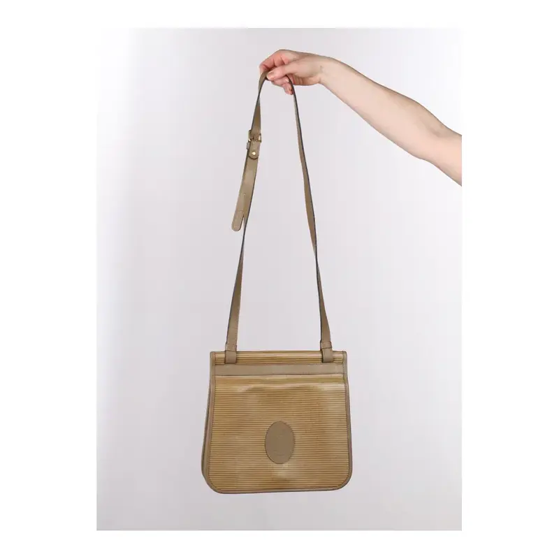 Yves Saint Laurent Striped Crossbody Bag - No Size Beige Leather