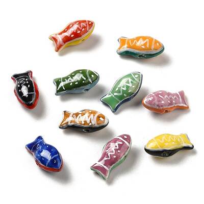 Handmade Printed Porcelain Beads