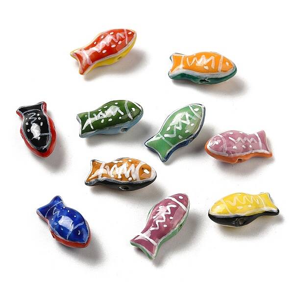 Handmade Printed Porcelain Beads