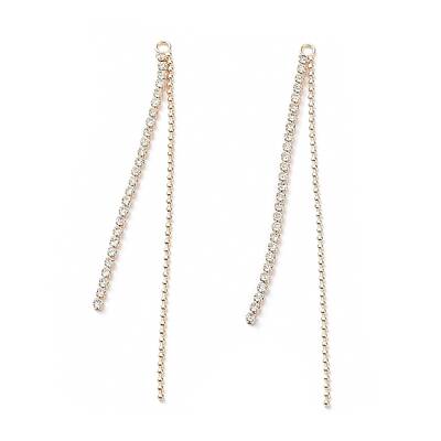 Rack Plating Brass Micro Pave Clear Cubic Zirconia Tassel Big Pendants