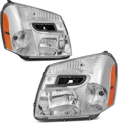 YITAMOTOR® Headlights Assembly Headlamps Compatible with 2005-2009 Chevy Equinox Pair Passenger and Driver Side Chrome Housi...