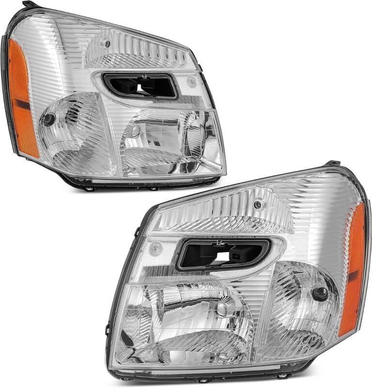 YITAMOTOR® Headlights Assembly Headlamps Compatible with 2005-2009 Chevy Equinox Pair Passenger and Driver Side Chrome Housi...