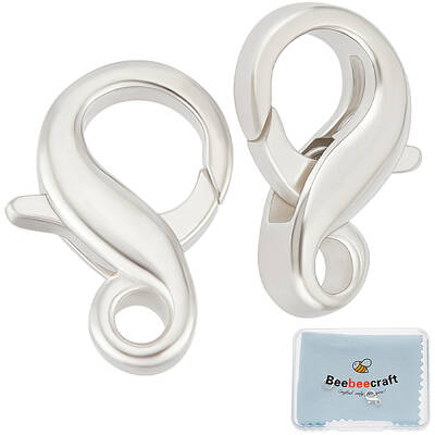 2Pcs 925 Sterling Silver Lobster Claw Clasps