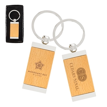 100 Customized Sterling Silver Plated Bamboo Rectangle Keyring - ...