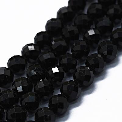 Natural Black Tourmaline Beads Strands