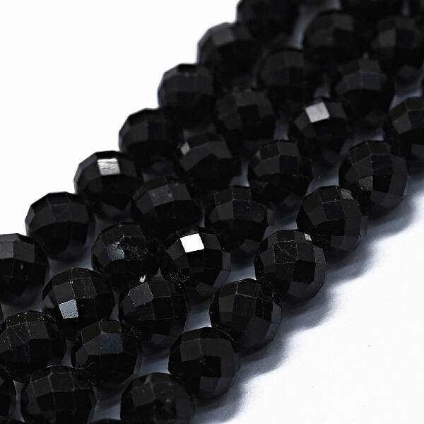 Natural Black Tourmaline Beads Strands