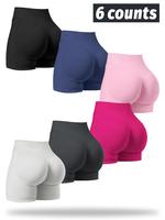 Women's Solid Color High Waist Sports Shorts, High Stretch Breathable Comfortable Yoga Shorts, Ladies Sportswear for Indoor O...