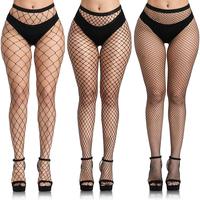 3 PCS Black Fishnet Stockings for Women, Fish Nets Women Tights, Fishnet Tights Ladies Plus Size One Size Fit All