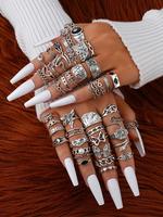 Vintage Punk Style Mixed Rings for Women, 2024 New Style Fashion Jewelry for Party, Daily Clothing Decor, Trendy All-match & ...