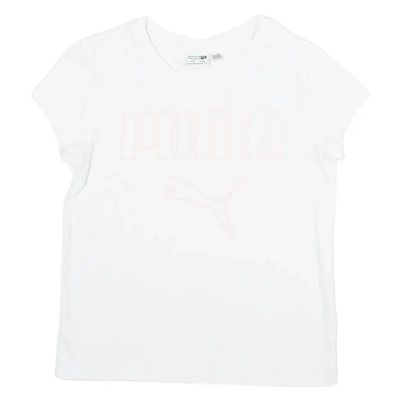 PUMA Girls T-Shirt White 7-8Y