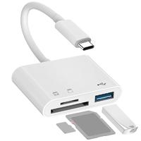 USB Type-C or Micro-USB to SD Card Reader, OTG USB Data Cable, Micro SD/TF Card Reader Adapter, Storage Card Data Transfer fo...