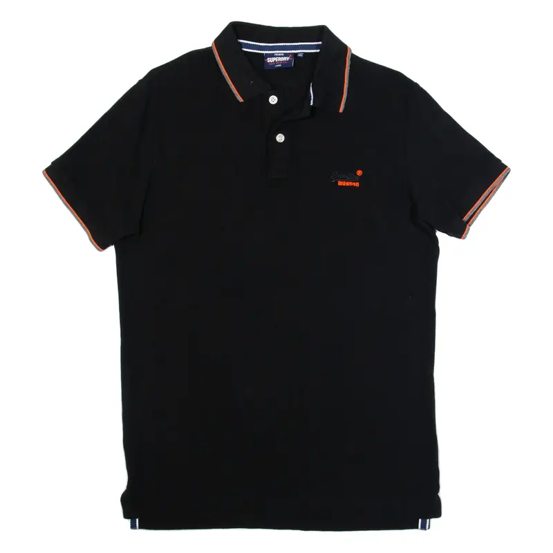 SUPERDRY Mens Polo Shirt Black L