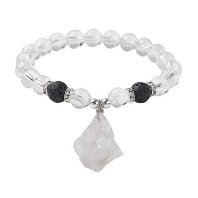Natural Quartz Crystal Beaded Stretch Bracelets