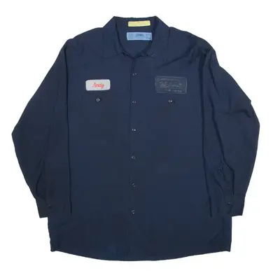 CINTAS Worker Shirt Blue Long Sleeve Mens XL