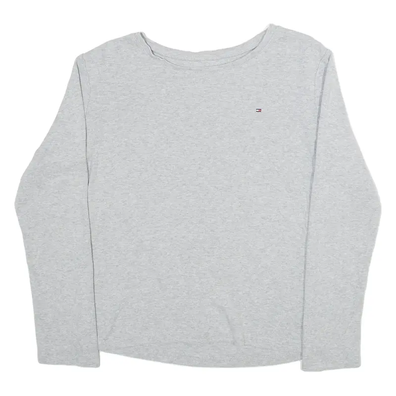 TOMMY HILFIGER Womens T-Shirt Grey Long Sleeve M