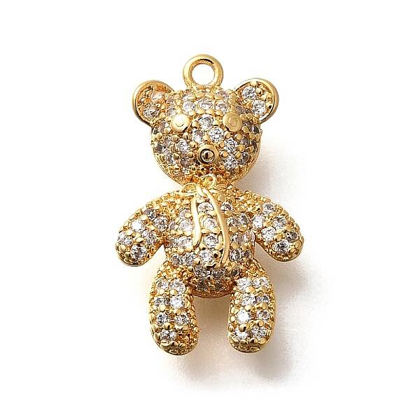 Brass Micro Pave Cubic Zirconia Pendants