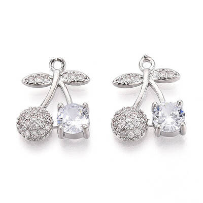 Brass Micro Pave Cubic Zirconia Pendants