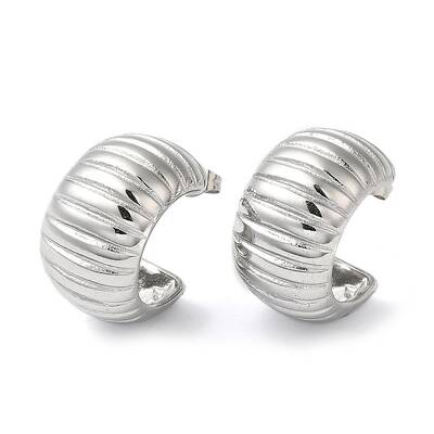 Non-Tarnish 304 Stainless Steel Round Stud Earrings for Women