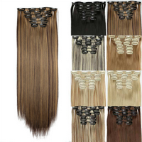 Mystique Hair 24 Inch Synthetic Clip-in Hair Extensions, 6 pcs for Instant Length, Volume, Natural looking, Lightweight and E...