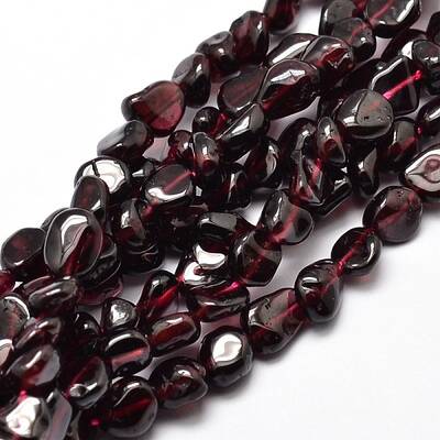 Natural Garnet Nuggets Beads Strands