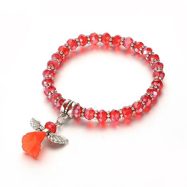 Angel Glass Beaded Acrylic Charm Bracelets
