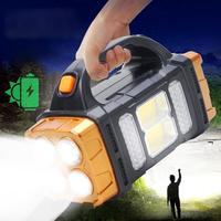 Rechargeable Solar Camping Led Flashlight, Portable Multifunctional Outdoor Light for Hiking, Camping, Emergency and Home Use...