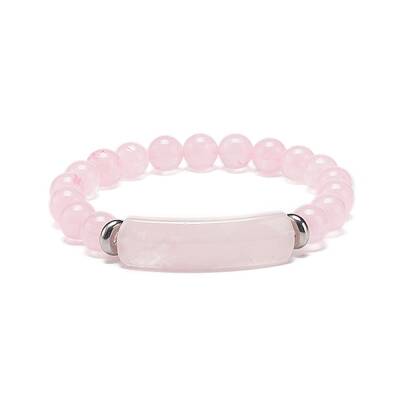 Natural Rose Quartz Beaded Stretch Bracelet