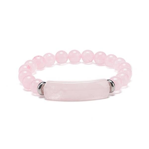 Natural Rose Quartz Beaded Stretch Bracelet