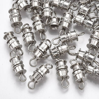 Brass Screw Clasps with Rings