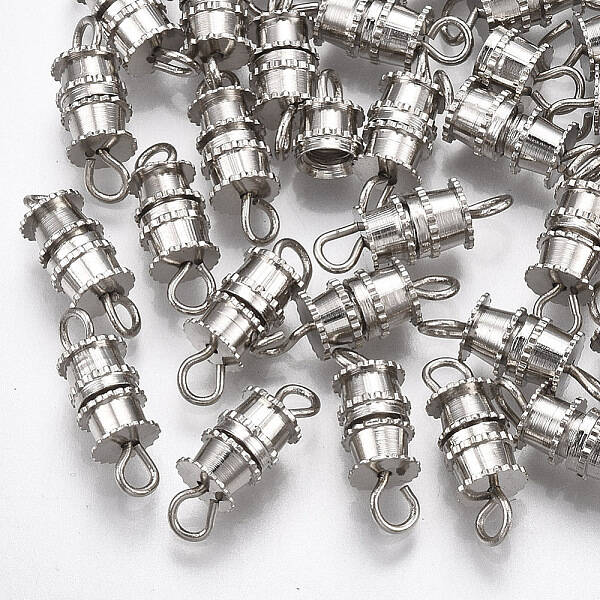 Brass Screw Clasps with Rings