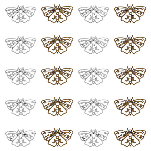 80Pcs 2 Colors Tibetan Style Retro Alloy Pendants