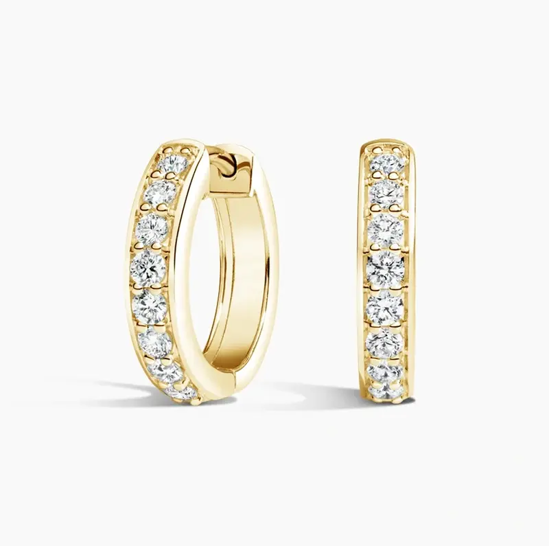 10K Gold 0.25 CT.T.W. Diamond Hoop Earrings