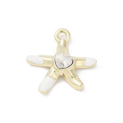 Rack Plating Alloy Enamel Rhinestone Pendants