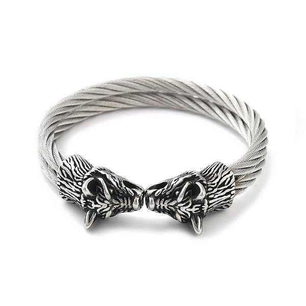 Viking 304 Stainless Steel Open Cuff Bangles for Men