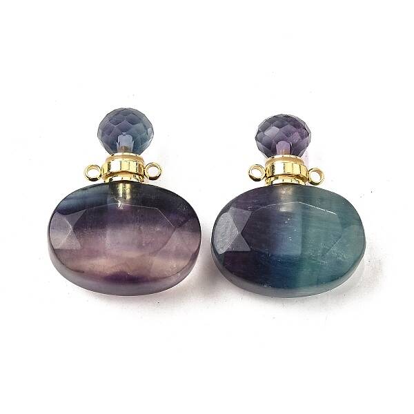 Natural Fluorite Perfume Bottle Pendants
