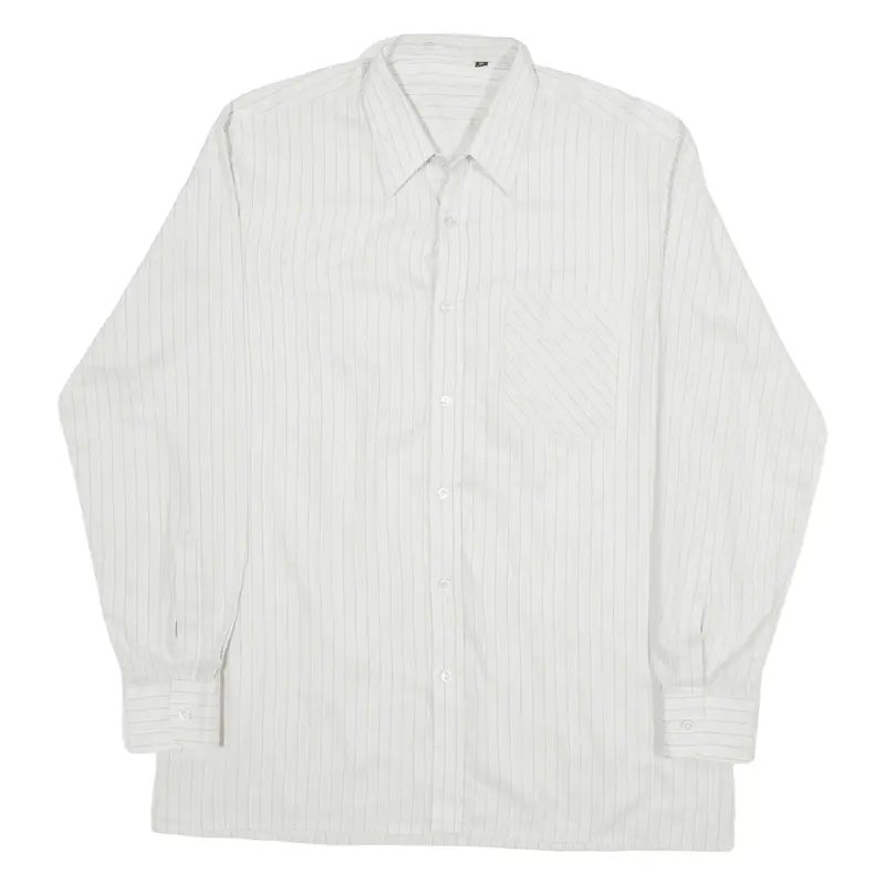SCHILD Shirt Grey Striped Long Sleeve Mens M