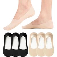 6 Pairs Invisible Socks Women Nylon Non-Slip Low Cut No Show Liner Footed Thin Silk Socks for Flat Shoes Lightweight Womenswe...