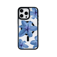 MSCX:Elegant blue lily! iPhone magnetic frosted phone case, fresh and elegant blue lily, fashionable and versatile, making yo...