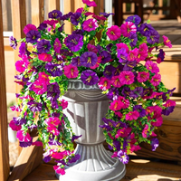6 Color Artificial Flower Vine Set - 2 Counts Fake Morning Glory Garland for Home Decor, Wedding, Outdoor Yard, Wall Hanging,...