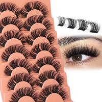 Volume Volumized False Eyelashes, 7 Pairs Faux Cluster Lashes, Natural Curling Eye Makeup Strip Lashes, Full Volume Eyelash f...