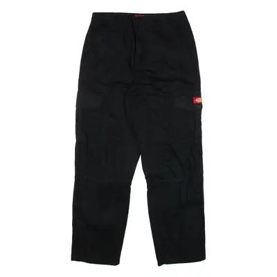 DICKIES Cargo Womens Trousers Black Relaxed Straight W26 L27