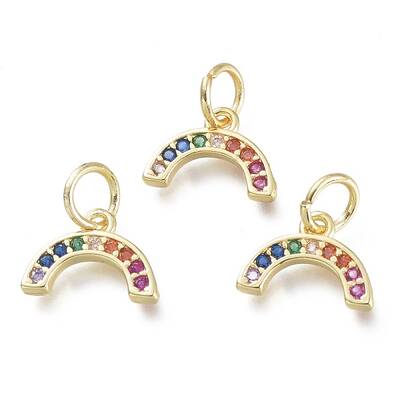 Brass Micro Pave Clear Cubic Zirconia Pendants