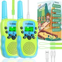 Vvinca Walkie Talkies for Kids Rechargeable Toys for Ages 5-7, Long Range 22 Channels 2 Way Kids Walkie Talkie with Flashligh...